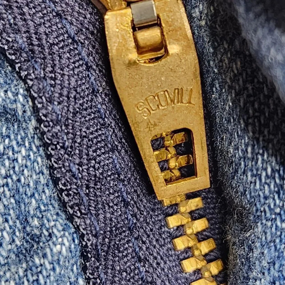 Vintage Gauchos Zip Flare Denim Jeans Scovill Zipper USA Size 33 x‎ 33 - Picture 5 of 11